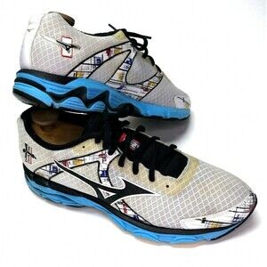Mizuno White Multi Wave Inspire 10th Anniversary Running Shoes Women Size 10.5